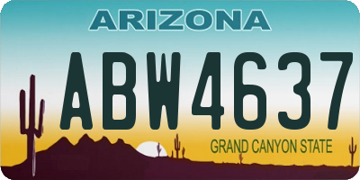 AZ license plate ABW4637
