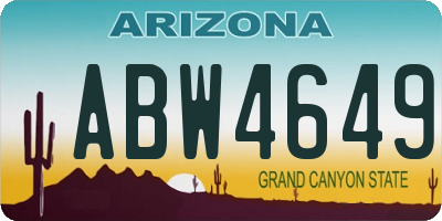 AZ license plate ABW4649