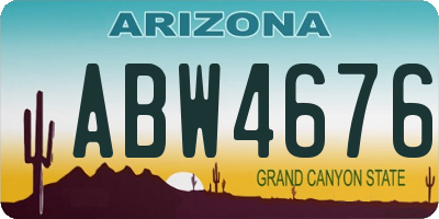 AZ license plate ABW4676