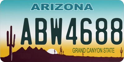 AZ license plate ABW4688