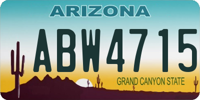 AZ license plate ABW4715