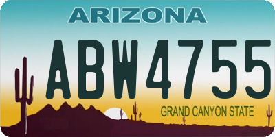 AZ license plate ABW4755