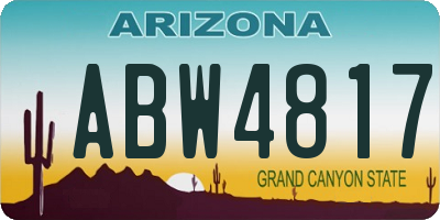 AZ license plate ABW4817