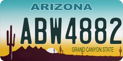 AZ license plate ABW4882