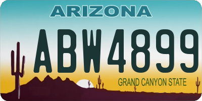 AZ license plate ABW4899
