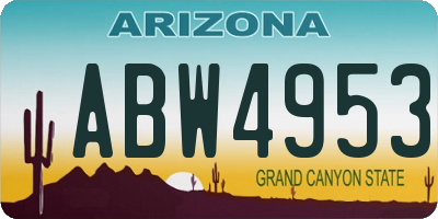 AZ license plate ABW4953