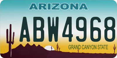 AZ license plate ABW4968