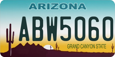 AZ license plate ABW5060