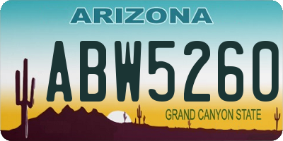 AZ license plate ABW5260
