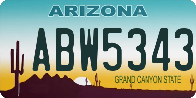 AZ license plate ABW5343