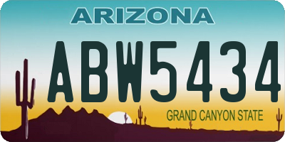AZ license plate ABW5434