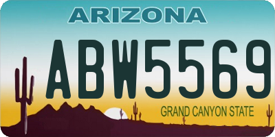 AZ license plate ABW5569