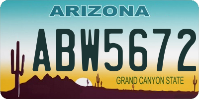 AZ license plate ABW5672