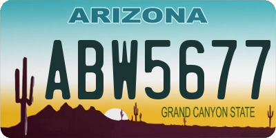 AZ license plate ABW5677