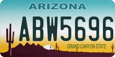 AZ license plate ABW5696