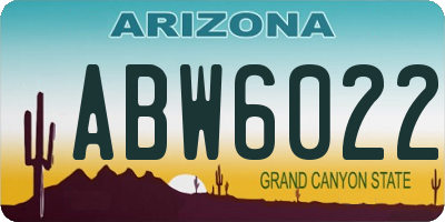 AZ license plate ABW6022