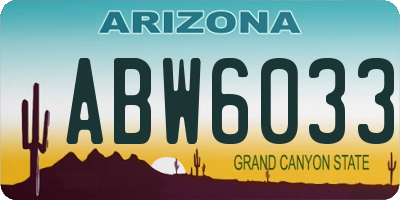 AZ license plate ABW6033