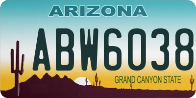 AZ license plate ABW6038