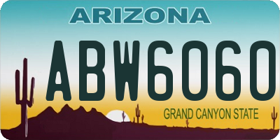AZ license plate ABW6060