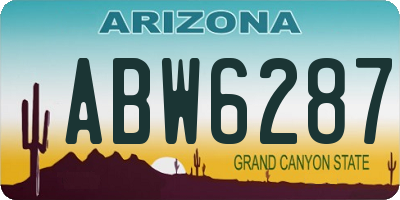 AZ license plate ABW6287