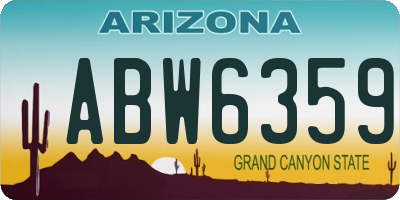 AZ license plate ABW6359
