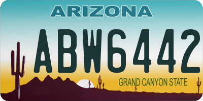 AZ license plate ABW6442