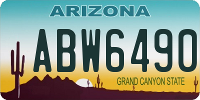 AZ license plate ABW6490