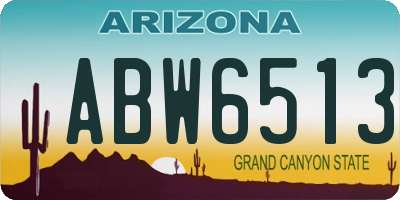 AZ license plate ABW6513