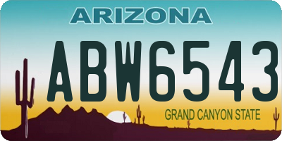 AZ license plate ABW6543