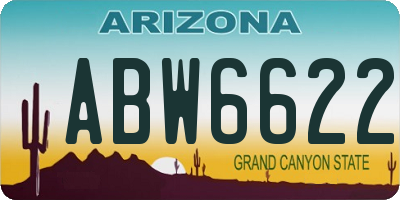 AZ license plate ABW6622