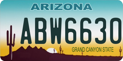 AZ license plate ABW6630