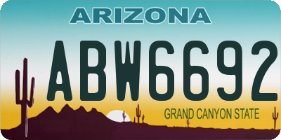 AZ license plate ABW6692
