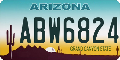 AZ license plate ABW6824