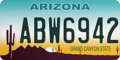 AZ license plate ABW6942