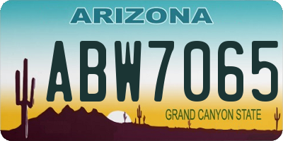 AZ license plate ABW7065