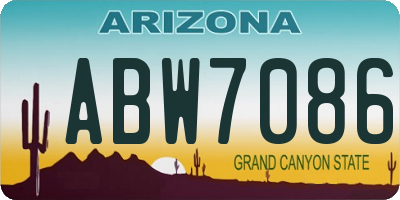 AZ license plate ABW7086