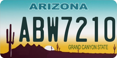 AZ license plate ABW7210