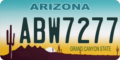 AZ license plate ABW7277