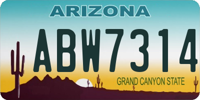 AZ license plate ABW7314