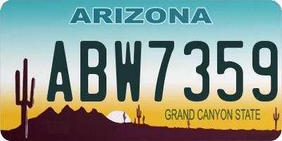 AZ license plate ABW7359