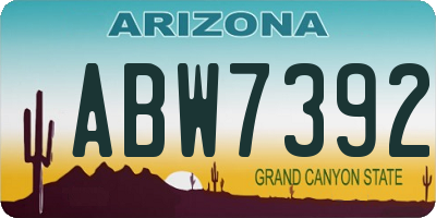 AZ license plate ABW7392