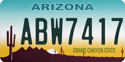 AZ license plate ABW7417