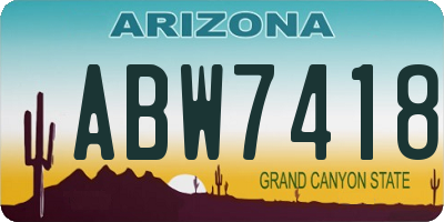 AZ license plate ABW7418