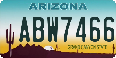 AZ license plate ABW7466