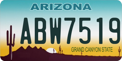 AZ license plate ABW7519