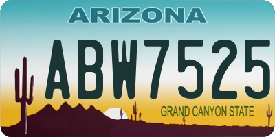AZ license plate ABW7525