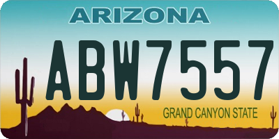 AZ license plate ABW7557