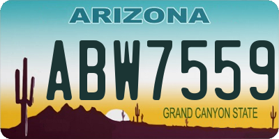 AZ license plate ABW7559