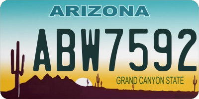 AZ license plate ABW7592
