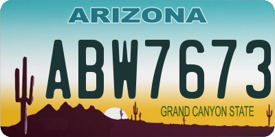 AZ license plate ABW7673